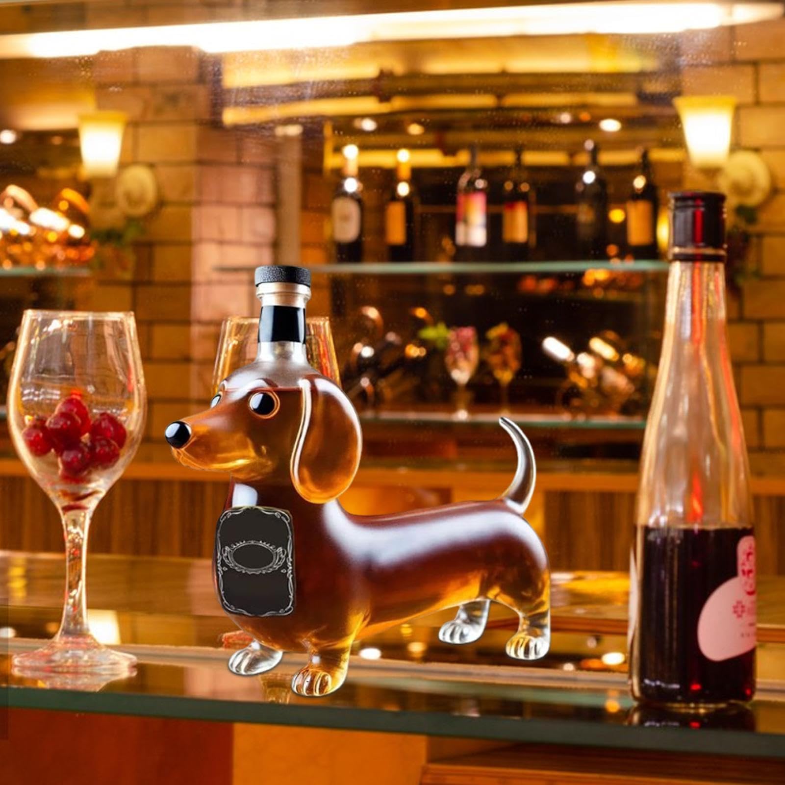 Amazon.co.jp: ウィスキー グラス ボトル | ダックスフンド型 ガラス