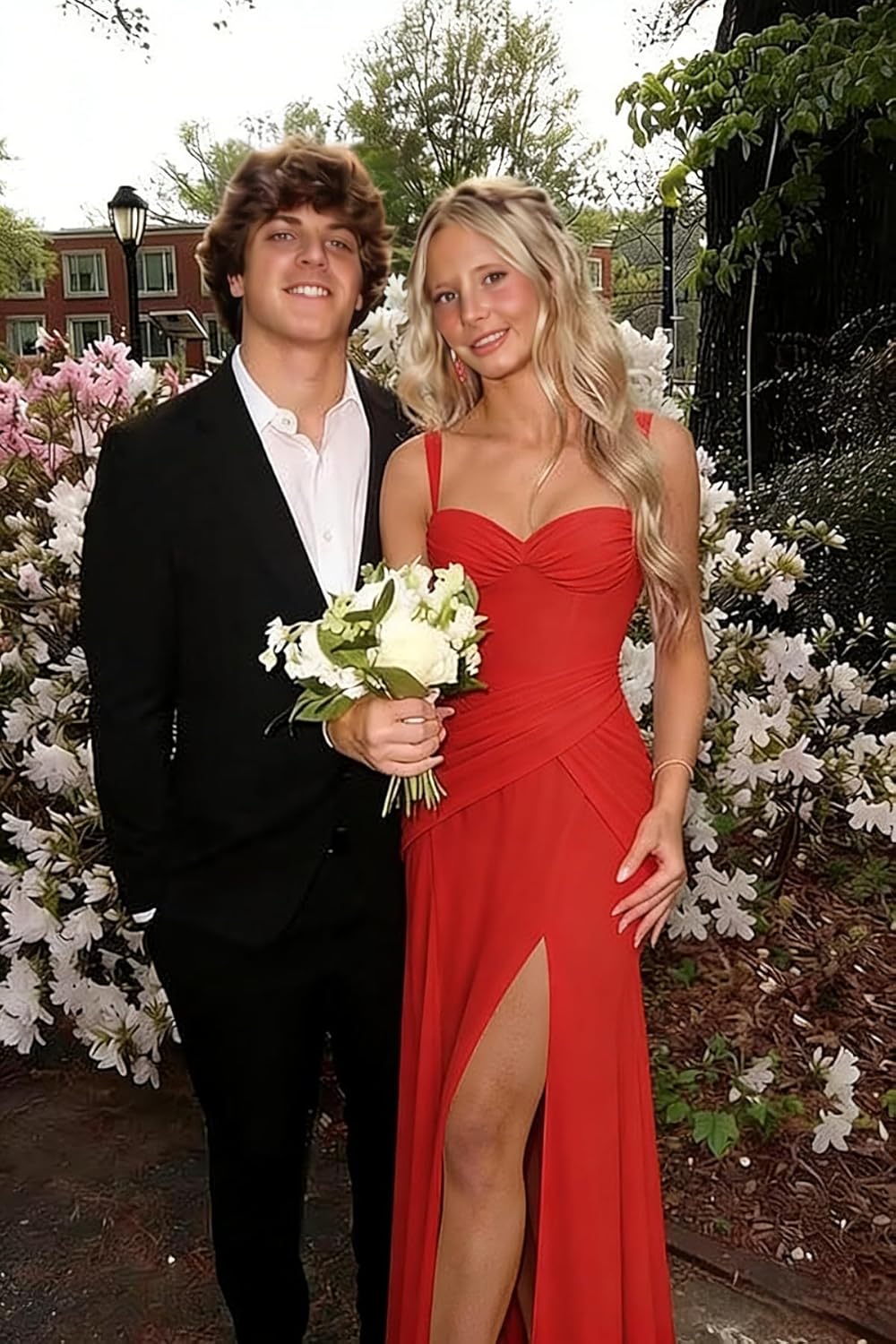 Spaghetti Straps Sweetheart Prom Dresses 2026 for Teens with Slit Pleated Mermaid Formal Evening Ball Gowns