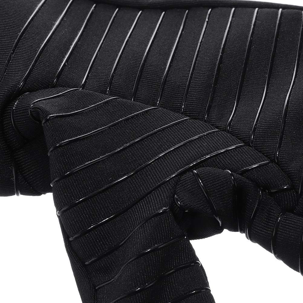 Copper Gloves, Fingerless Compression Arthritis Gloves with Anti Slip Lines for Hand Pain Relief, Sports, Gardening, Typing (black)