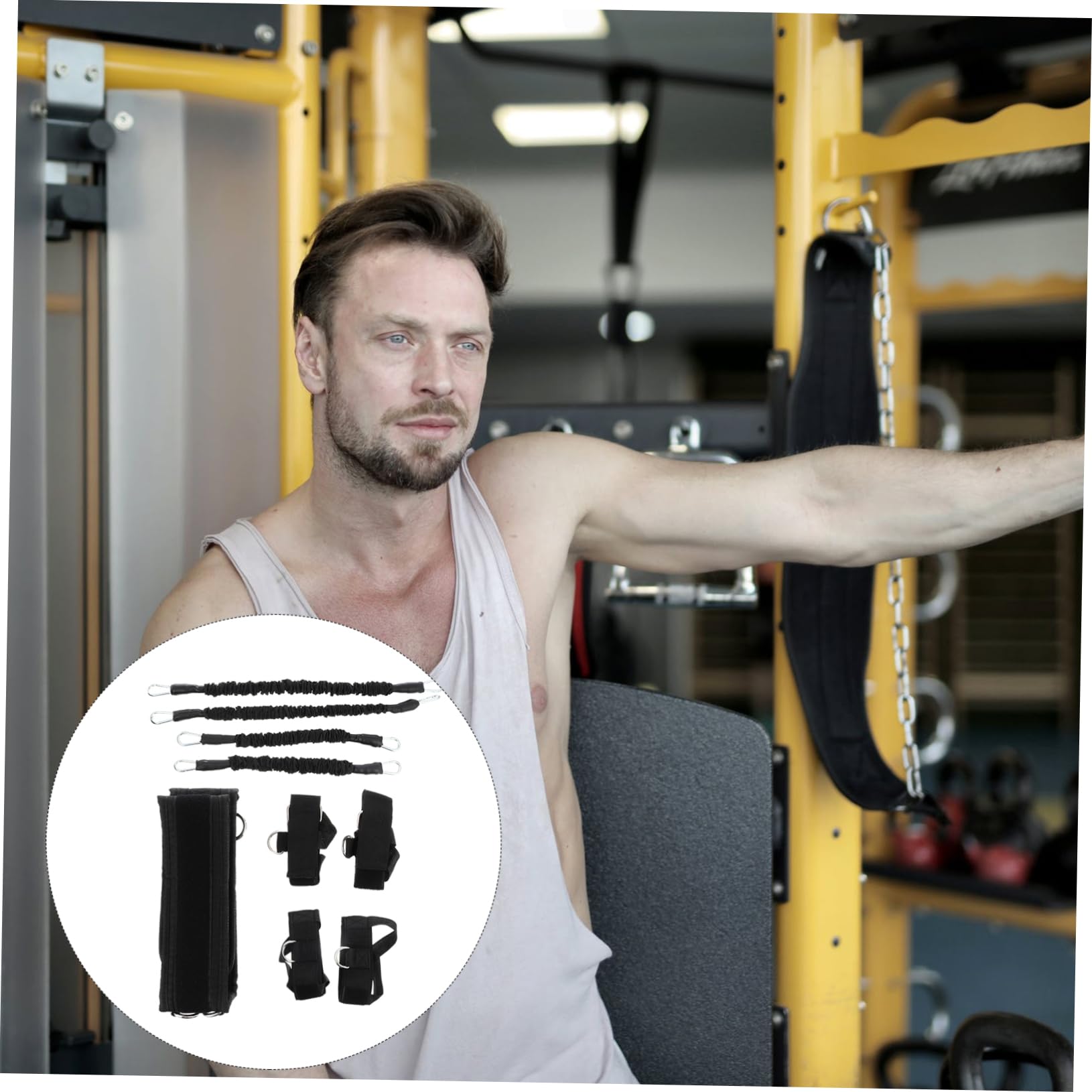 Fitness Widerstandsband Satz 20lbs mit Oxfordstoff und Latexseil
