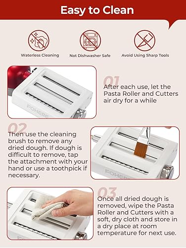 Miniatura 6 de Accesorio para hacer pasta 3 en 1 para batidora de pie KitchenAid, accesorios para hacer pasta con rodillo de pasta, cortador de fettuccine,