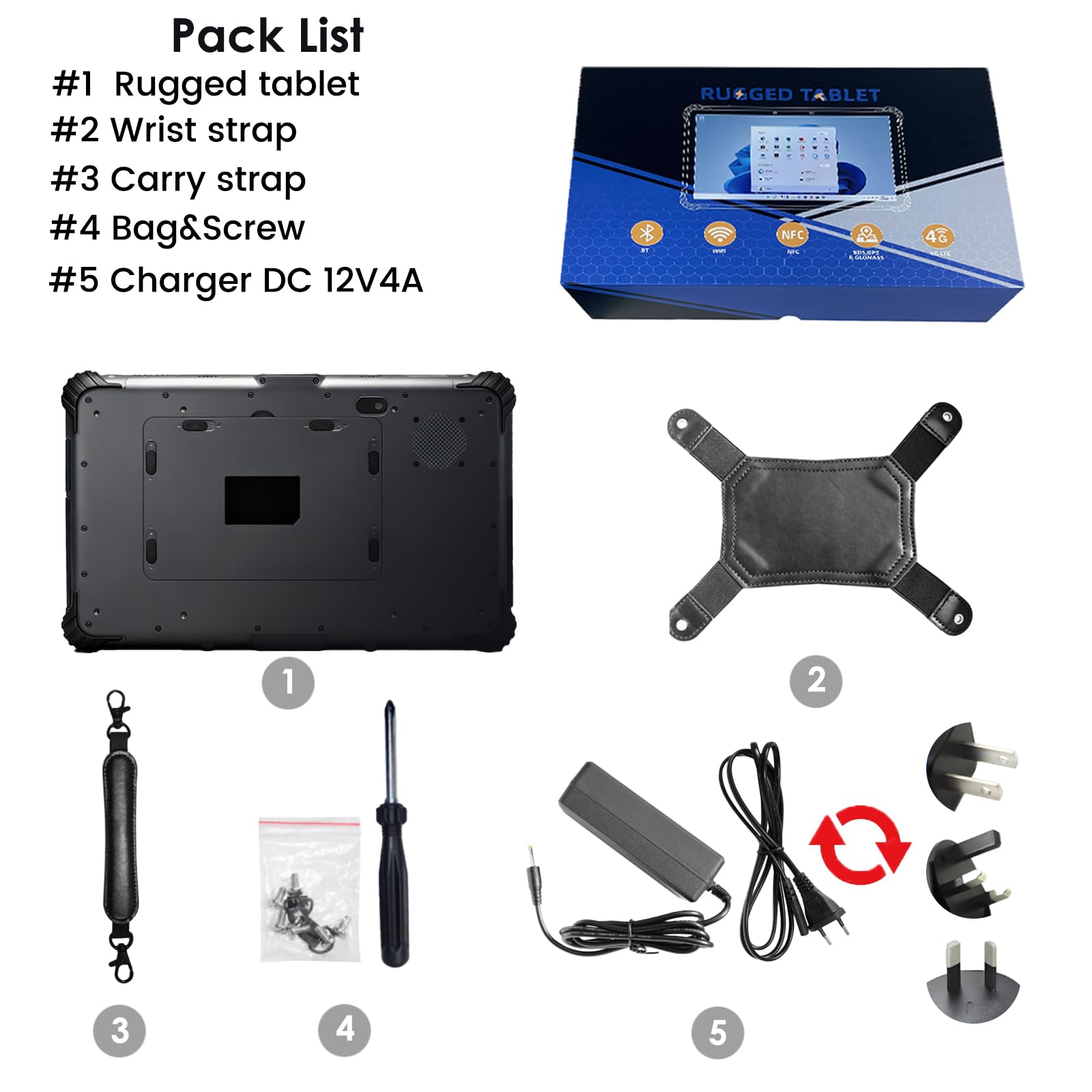 Kayoote ST13 Pro 13.3" Tablet Rugged Win 11 Pro, Intel Celeron N5100, 8GB RAM 256GB ROM, Impermeabile IP65, 1080P FHD, 4G, GPS, Fotocamera 13MP, 8000mAh, Lettore NFC, RS232