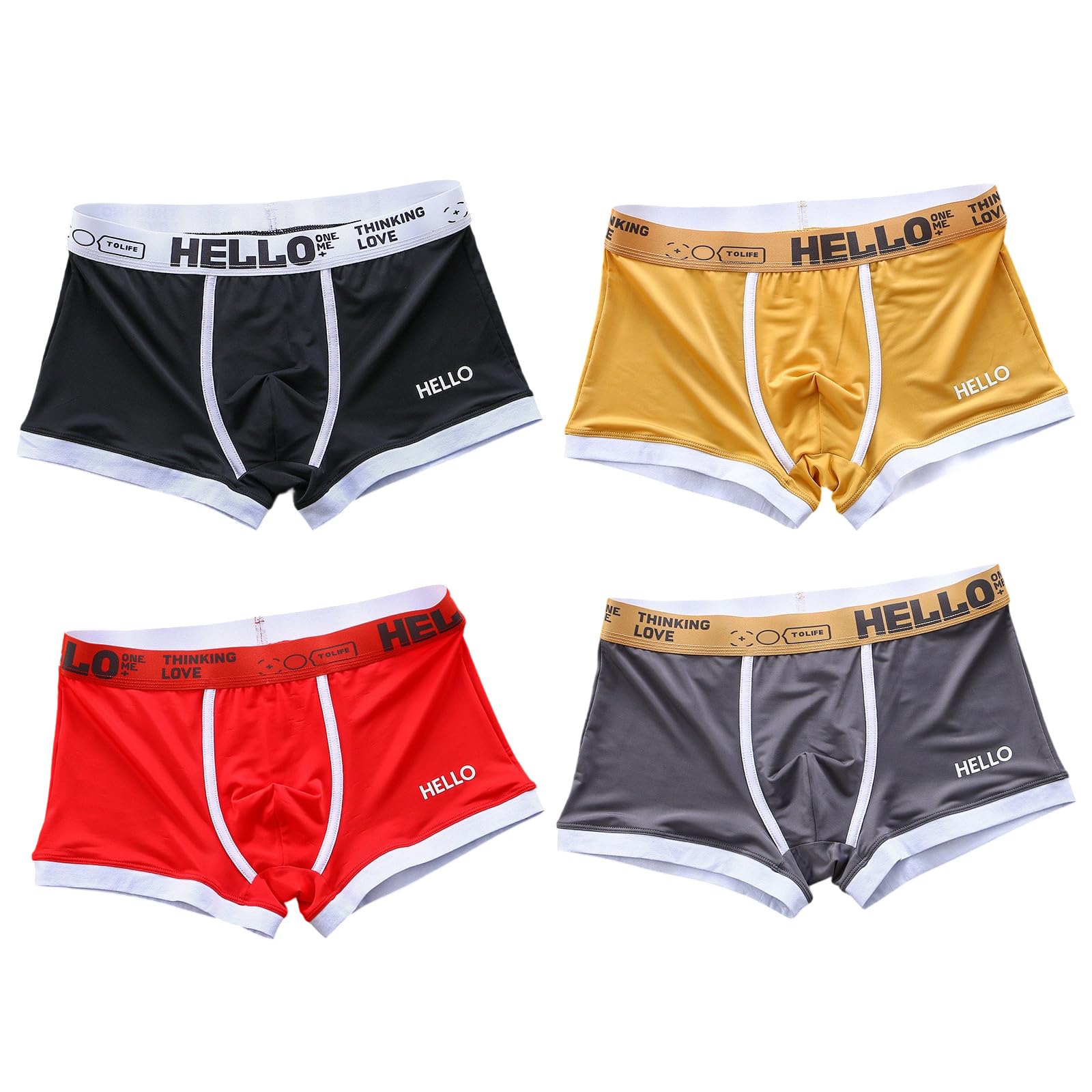 Calzoncillos bóxer transpirables de seda de hielo de secado rápido Greabuy 7