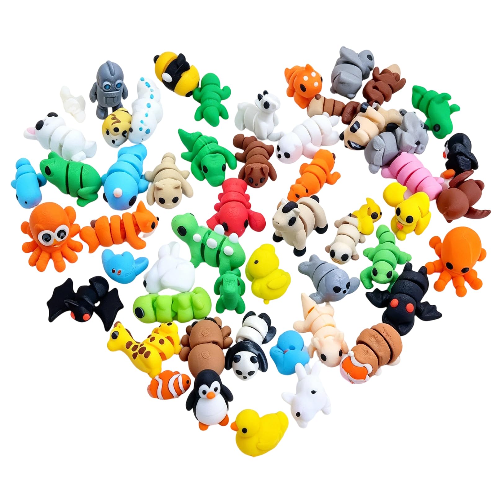 28PCS Mini 3D Printed Animals, Stress Relief Fidget Figure Decor