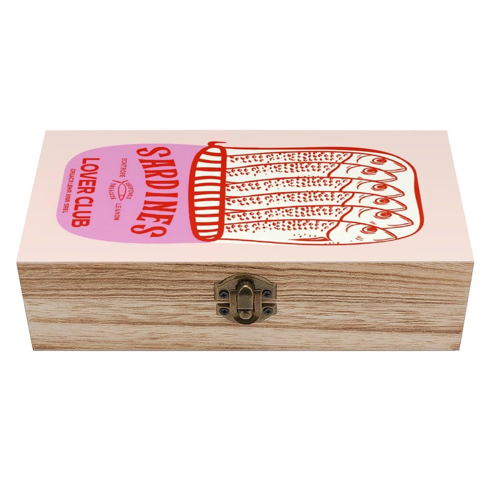 asbwuo Sardine Vintage Wooden Keepsake Box