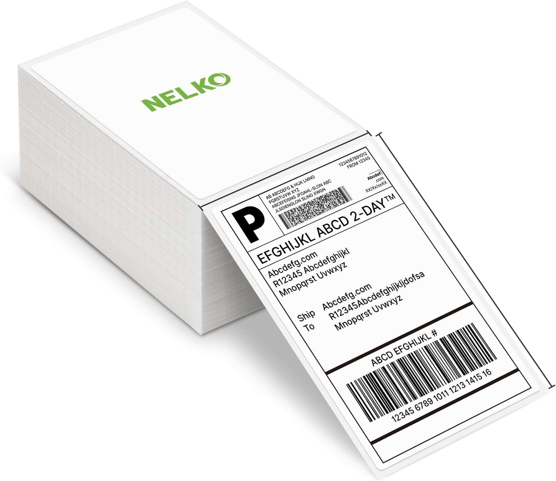 Nelko Thermal Direct Shipping Label (Pack of 500 4x6 Fan-Fold Labels), Thermal Labels for Thermal Label Printer, Suitable for PL70E, JADENS, PEDOOLO, ASprink, Commercial Grade
