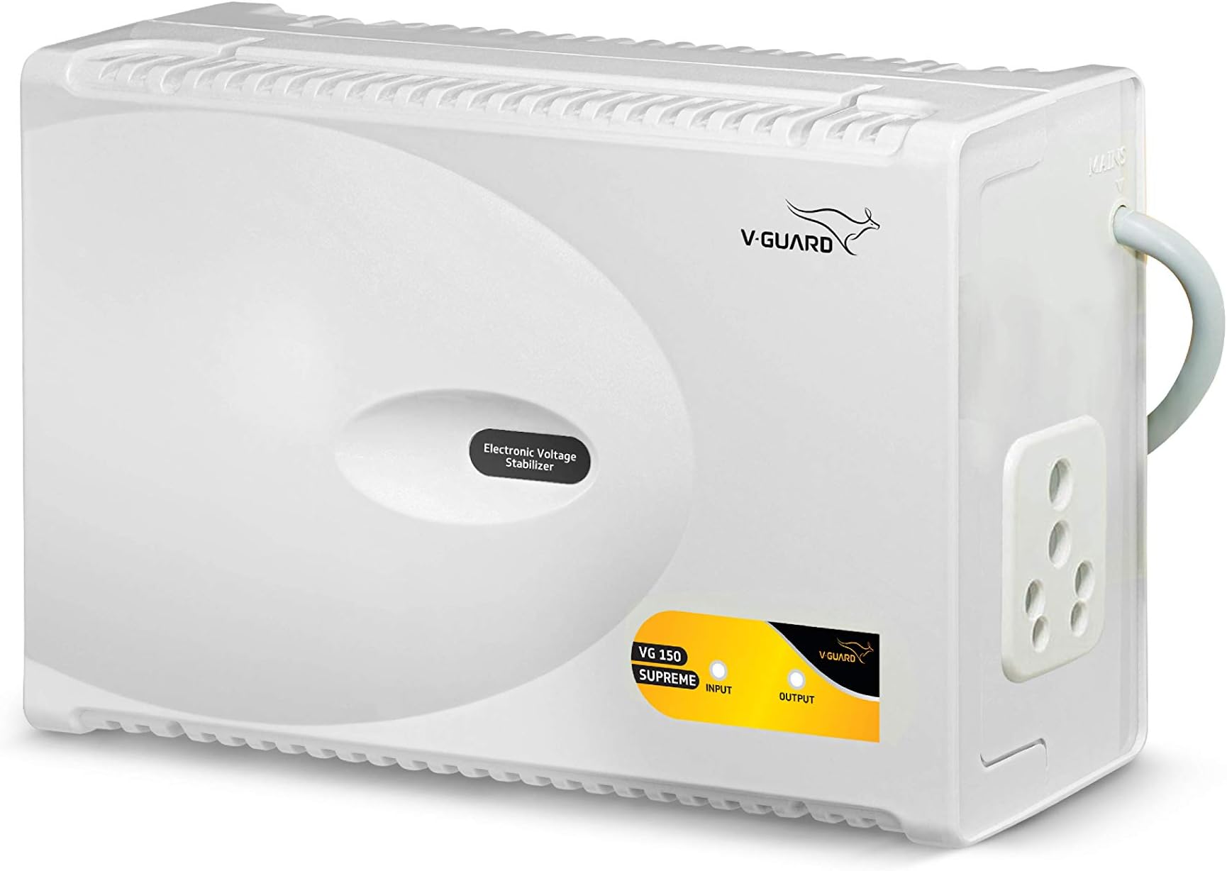 VG 150 Supreme Stabilizer for Refrigerator above 600 L | Advance Overheat Protection | 6 A Capacity | Convenient LED Indicator | 5 Year Warranty | Grey (Working Range:130-290 VAC)