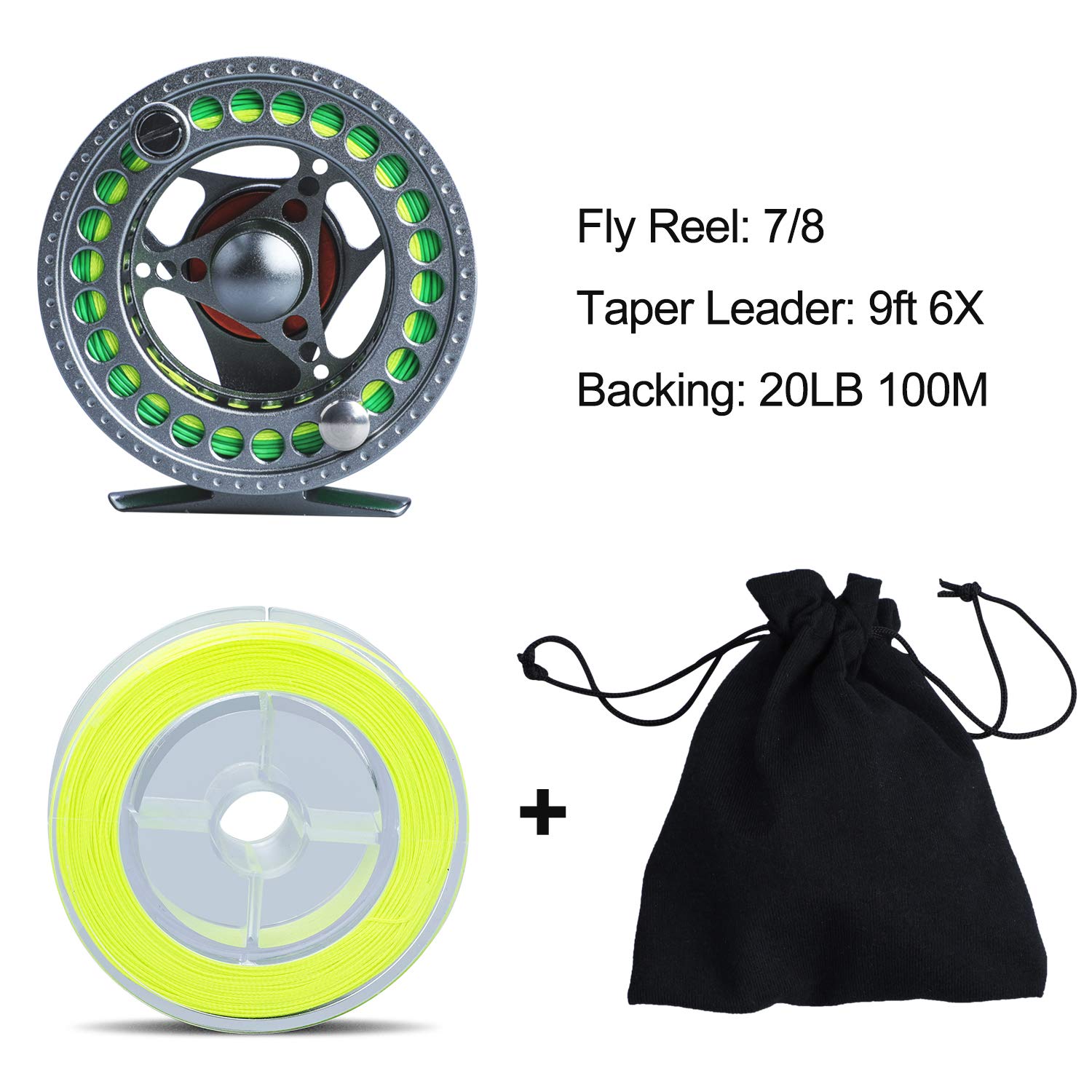 Sougayilang Fliegenfischrute und Angelrolle, 4-teilig, ultraleichte, tragbare Fliegenfischrute und CNC-gefräste Aluminiumlegierung, komplettes Starterpaket mit Rutentasche
