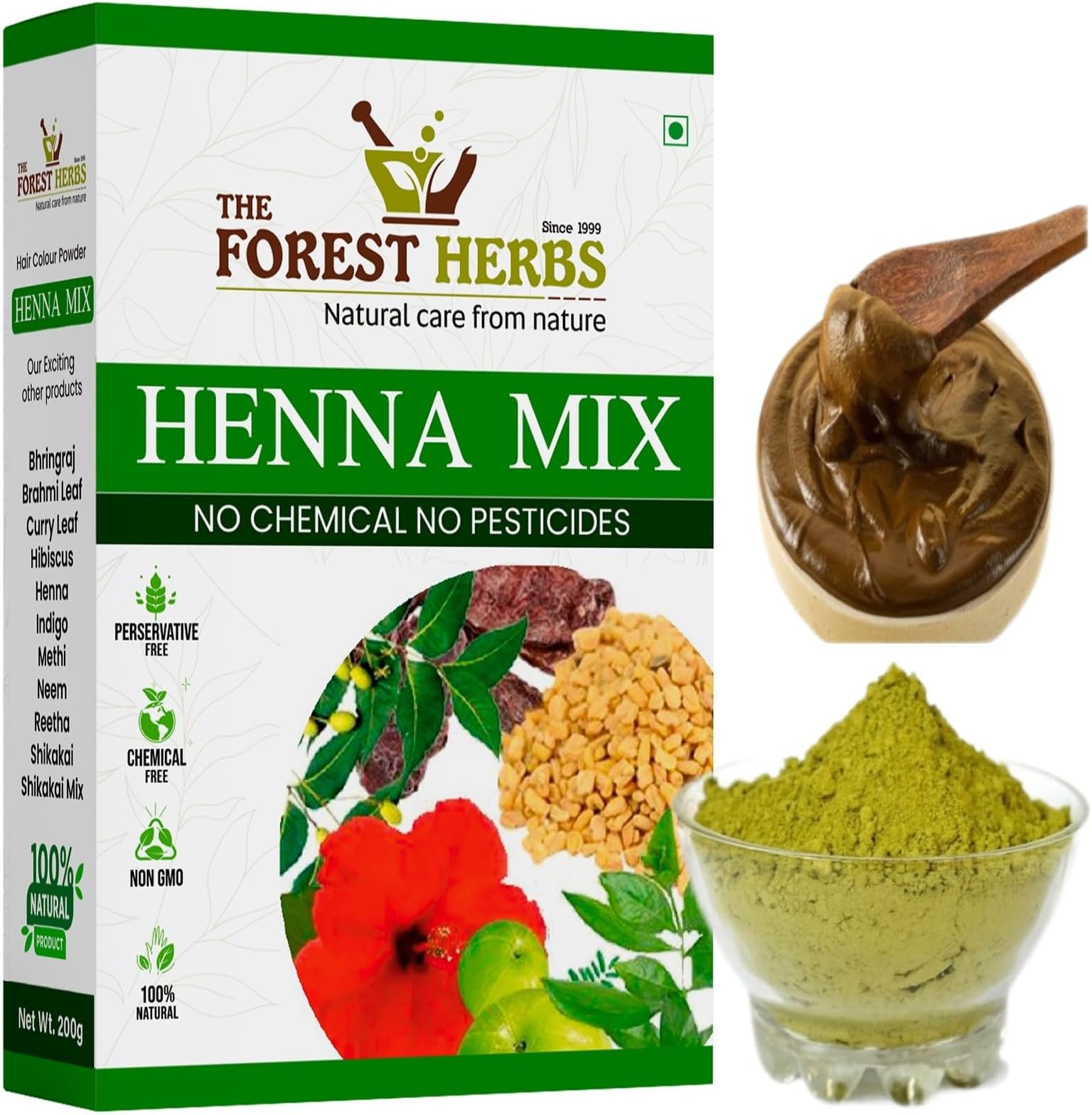 Henna Powder (200 Grams) Enriched With Precious Herbals For Hair Growth, Colour & Conditioning