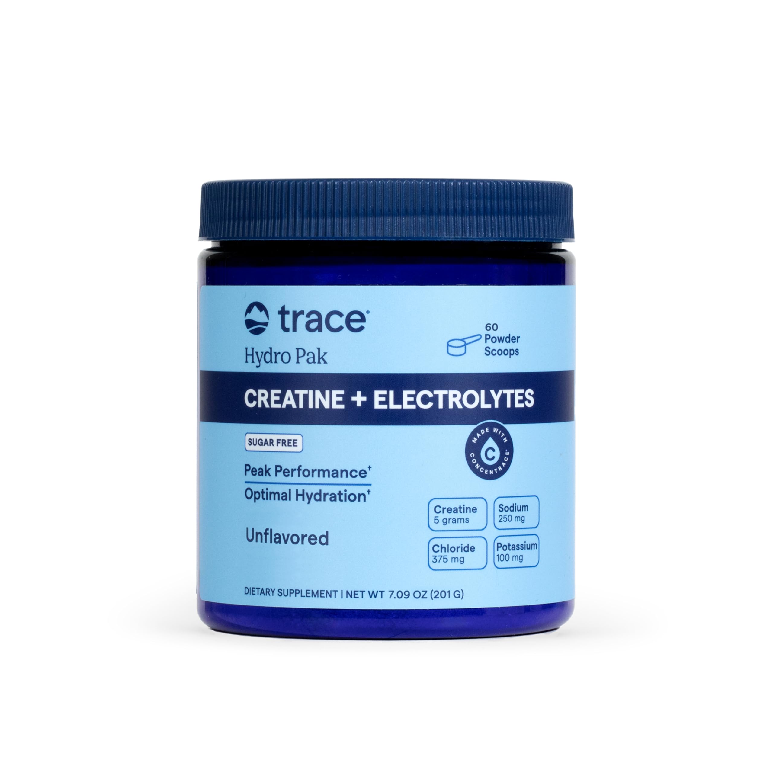 Trace Minerals Creatine + Electrolytes, Unflavored, 30 Servings