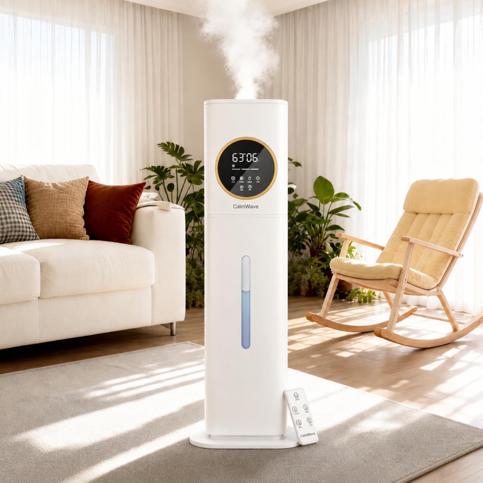 CalmWave 8L Large Humidifier - 40H Runtime for Large Room (White)