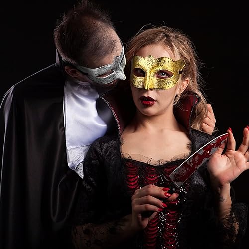 Miniatura 7 de Yunsailing 40 máscaras de mascarada de Mardi Gras máscaras venecianas vintage antiguas para cosplay