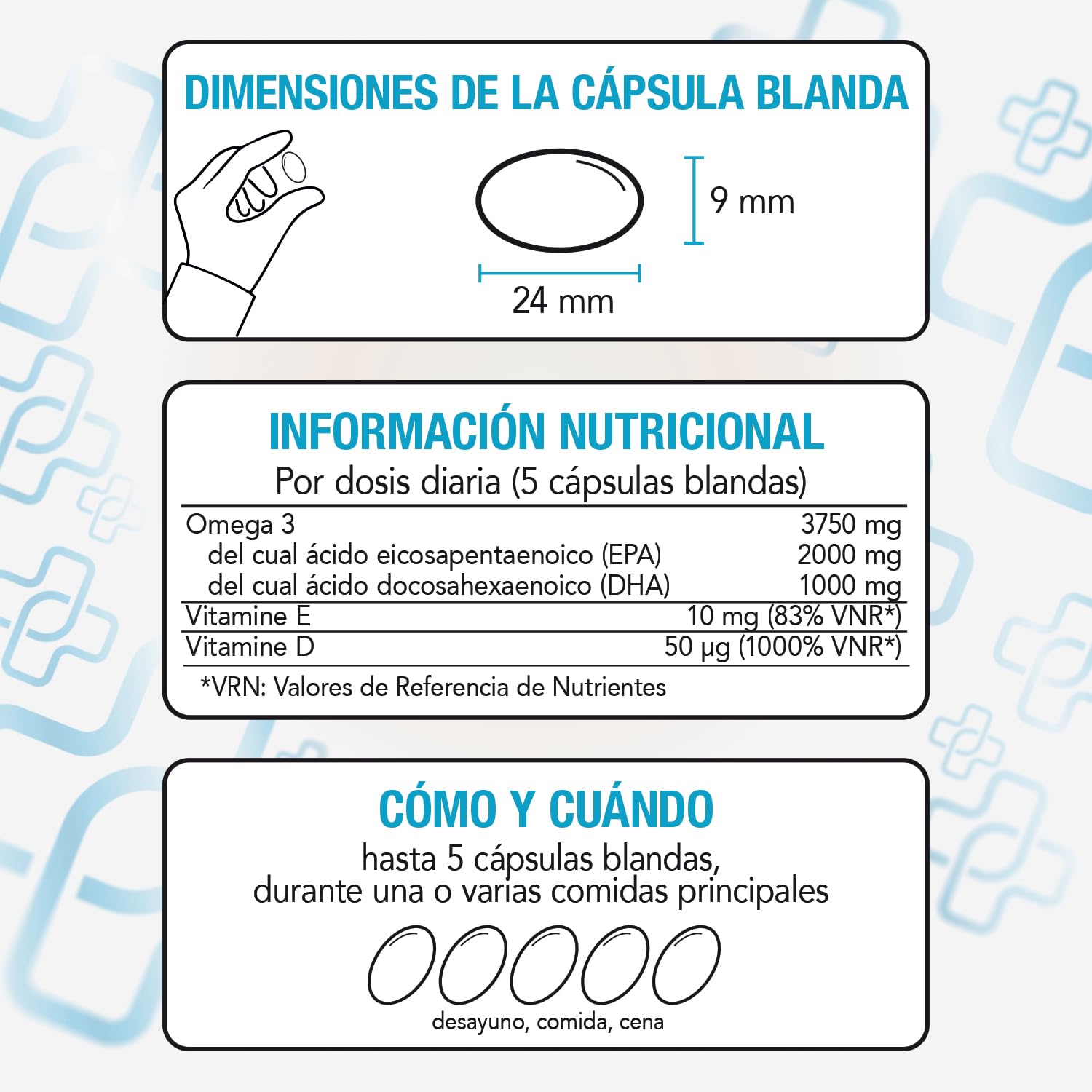 Omega 3 IFOS Certificado Con Vitamina D3 2000 UI PiùLife, 240 Omega 3 Capsulas Blandas, Aceite De Pescado 2000mg Epa Y 1000mg Dha Por Dosis, Fish Oil Triglicéridos, Corazón, Vista, Huesos Y Cerebro