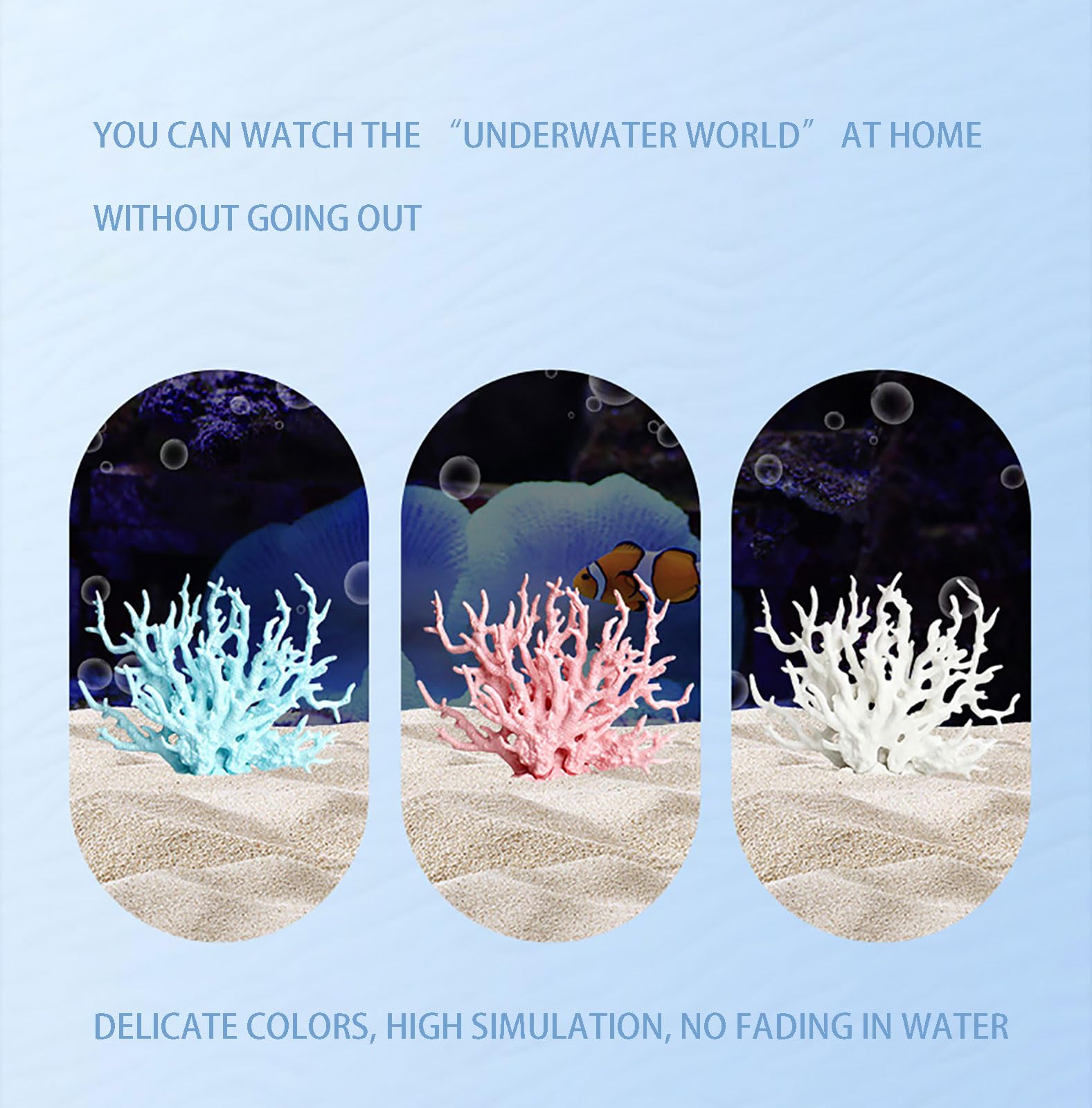 Adornos Artificiales de Coral for Acuario: Decoraciones Vibrantes de Coral de Resina(Oranje)