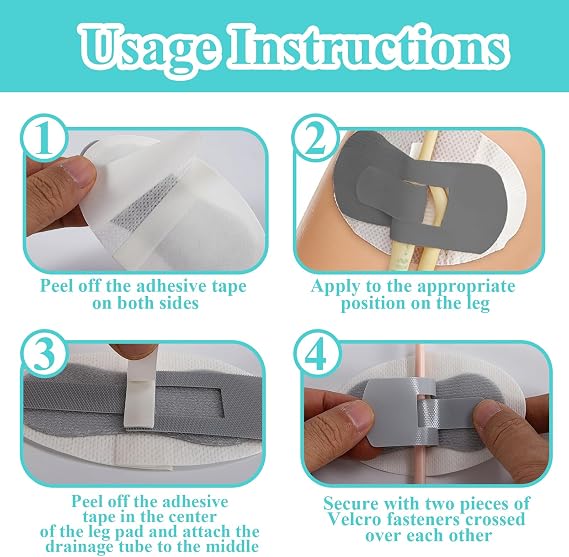 QCWN Foley Catheter Stabilization Device 20 Pack Catheter Tube Holder Leg Sticker for Urinary Drainage Feeding Tubes Breathable Non-Woven Adhesive Catheter Securement Device Accessories (Gray)