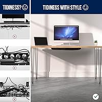 Vista 4 de Cable Management net - Under Desk Wire Management - Flexible Under Desk Cable Management Tray Black