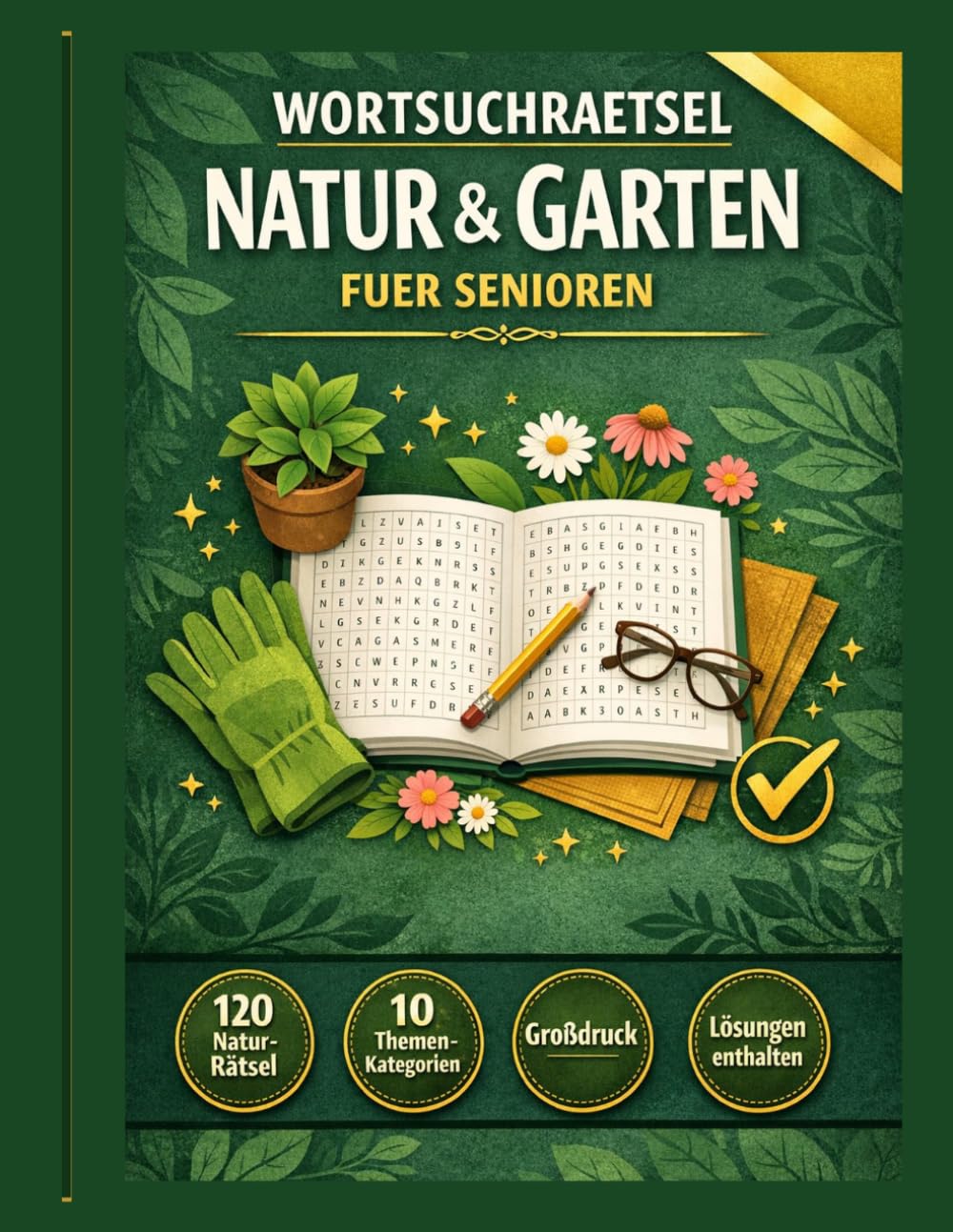 Wortsuchrätsel Natur & Garten für Senioren: 120 Rätsel im extra großen Großdruck | Rätselbuch für Erwachsene und Rentner | Entspannendes Gehirnjogging und Gedächtnistraining