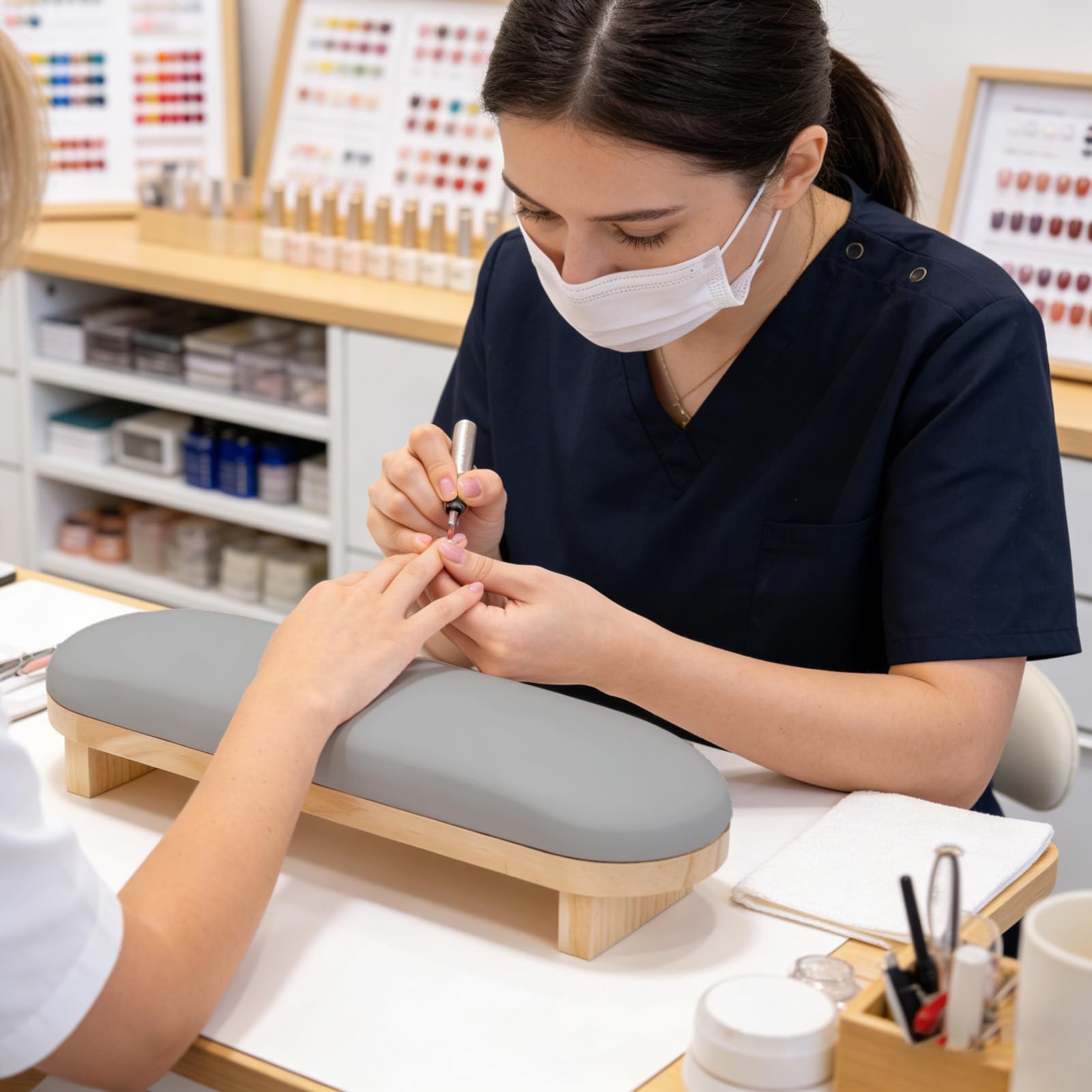 Handauflage für Nageltechnik, rutschfest, wasserdicht, Ständer mit PU-Abdeckung, Armlehne für Nageltechnik, für Station, Salon, Maniküre, Heimpraxisraum, Klienten-Anfänger