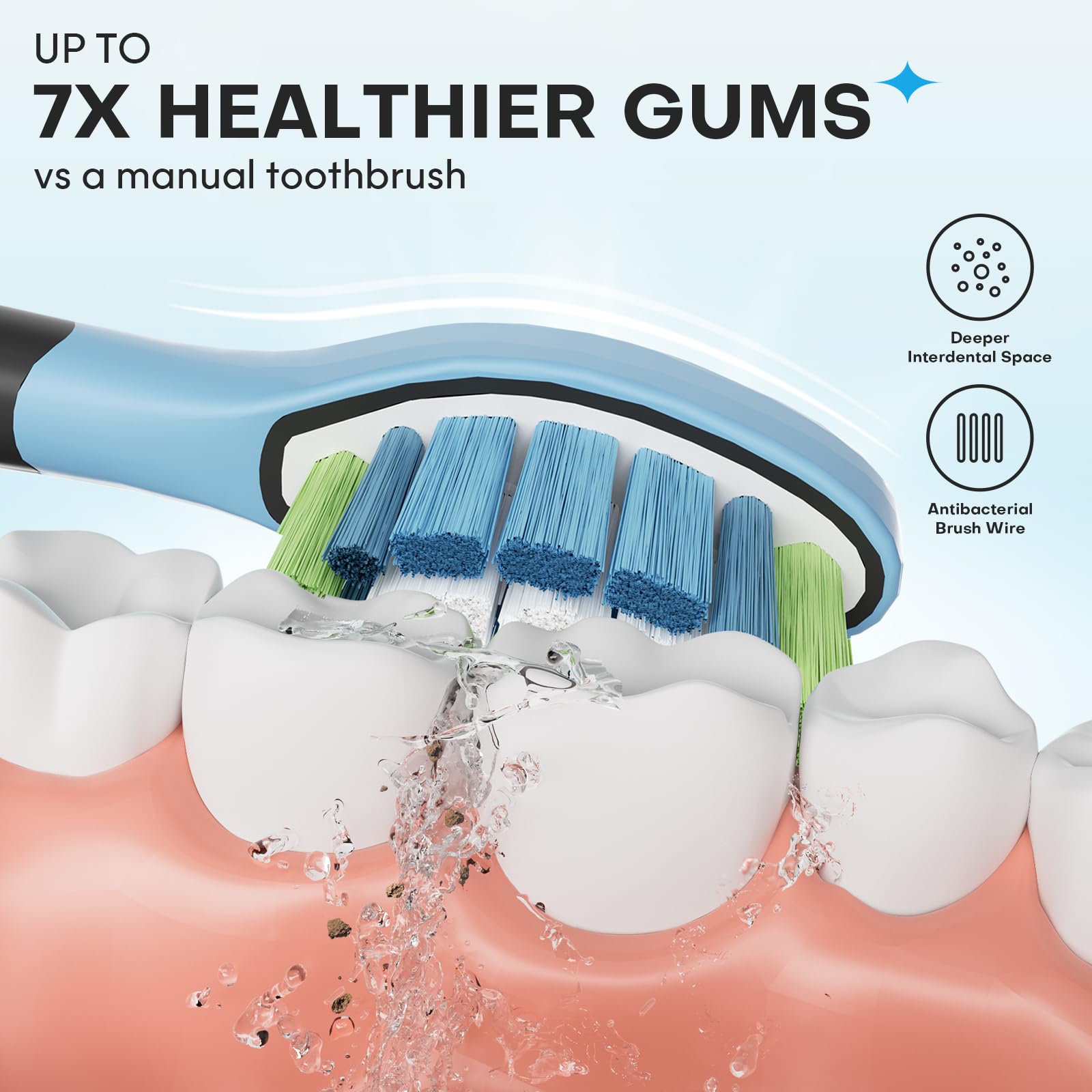 Paquete de 12 cabezales de repuesto para cepillo de dientes Philips Sonicare, cabezales de cepillo eléctrico compatibles con Phillips Sonic Snap-on Care Head (negro)