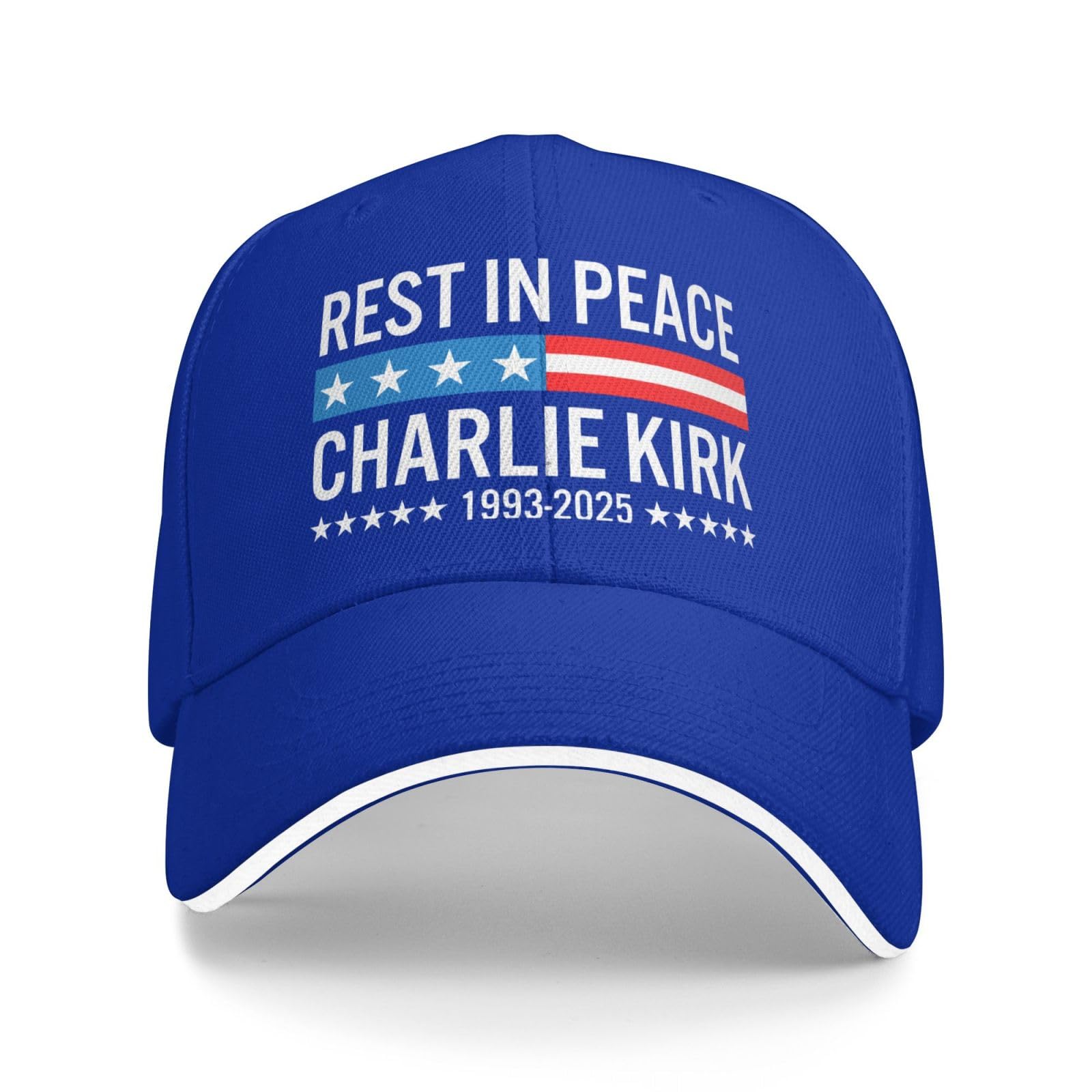 Hacxz Unisex Blue Rest In Peace Charlie Kirk Hat Memorial Tribute Charlie 1993 2025 Baseball Cap Adjustable Dad Hat