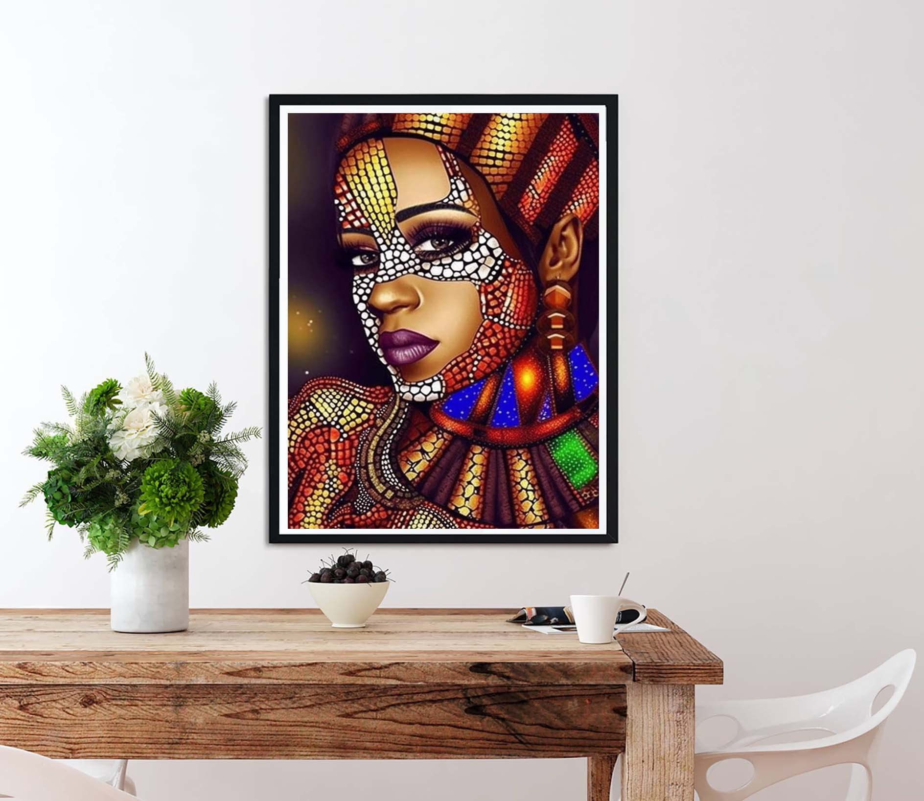 Pintar por Numeros con Marco Mujer Africana, Pintar por Numeros Flor, DIY Manualidades Adultos, Paint by Numbers Adult con 3 Pinceles y Pigmento Acrílico, Decoración Hogar Regalo 100x130cm 3-9927 Pintar por Numeros con Marco Mujer Africana, Pintar por Numeros Flor, DIY Manualidades Adultos, Paint by Numbers Adult con 3 Pinceles y Pigmento Acrílico, Decoración Hogar Regalo 100x130cm 3-9927