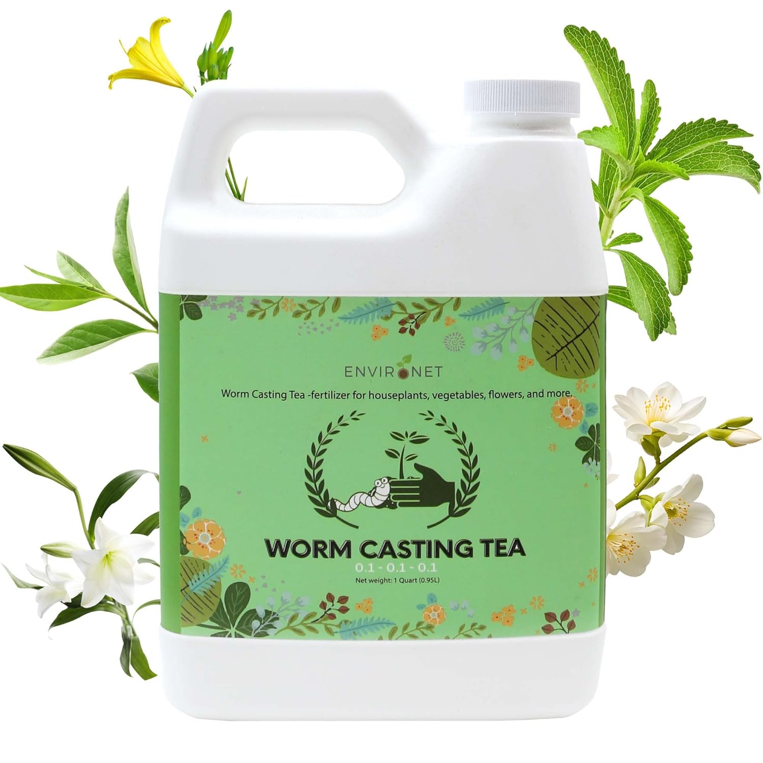 Environet Worm Tea Fertilizante Líquido para Jardinería 32 oz