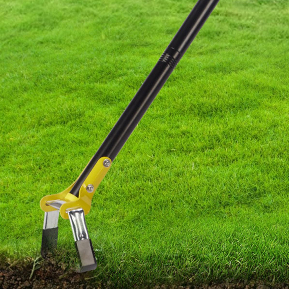 YARNOW Azada Pequeña de Metal para Deshierbe Mango Ergonómico, Herramienta de Jardinería Resistente de Acero Inoxidable y Acero Manganeso para Uso en Casa y Senderismo