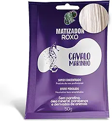 KAMALEÃO COLOR Matizador Roxo Cavalo Marinho - Neutralizador de Tons Amarelados - Efeito Perolado - Para Cabelos Loiros Platinados - Sachê 50g