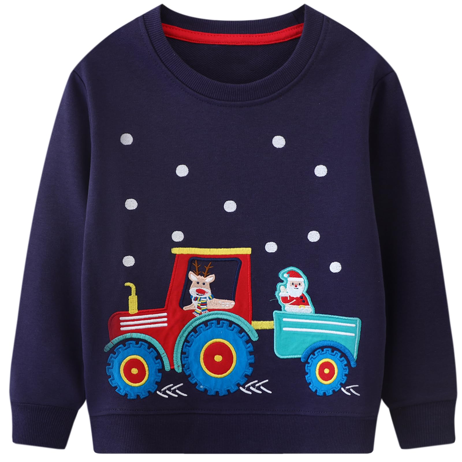 DDSOL Toddler Boy Sweatshirt Ugly Christmas Sweater Truck Shirt Kids Xmas Pullover Reindeer Santa Tops 2-7 Years