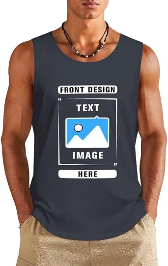 Custom Tank Top with Picture Custom T Shirts Logo Personalized Sleeveless Tank Shirt for Men/Women