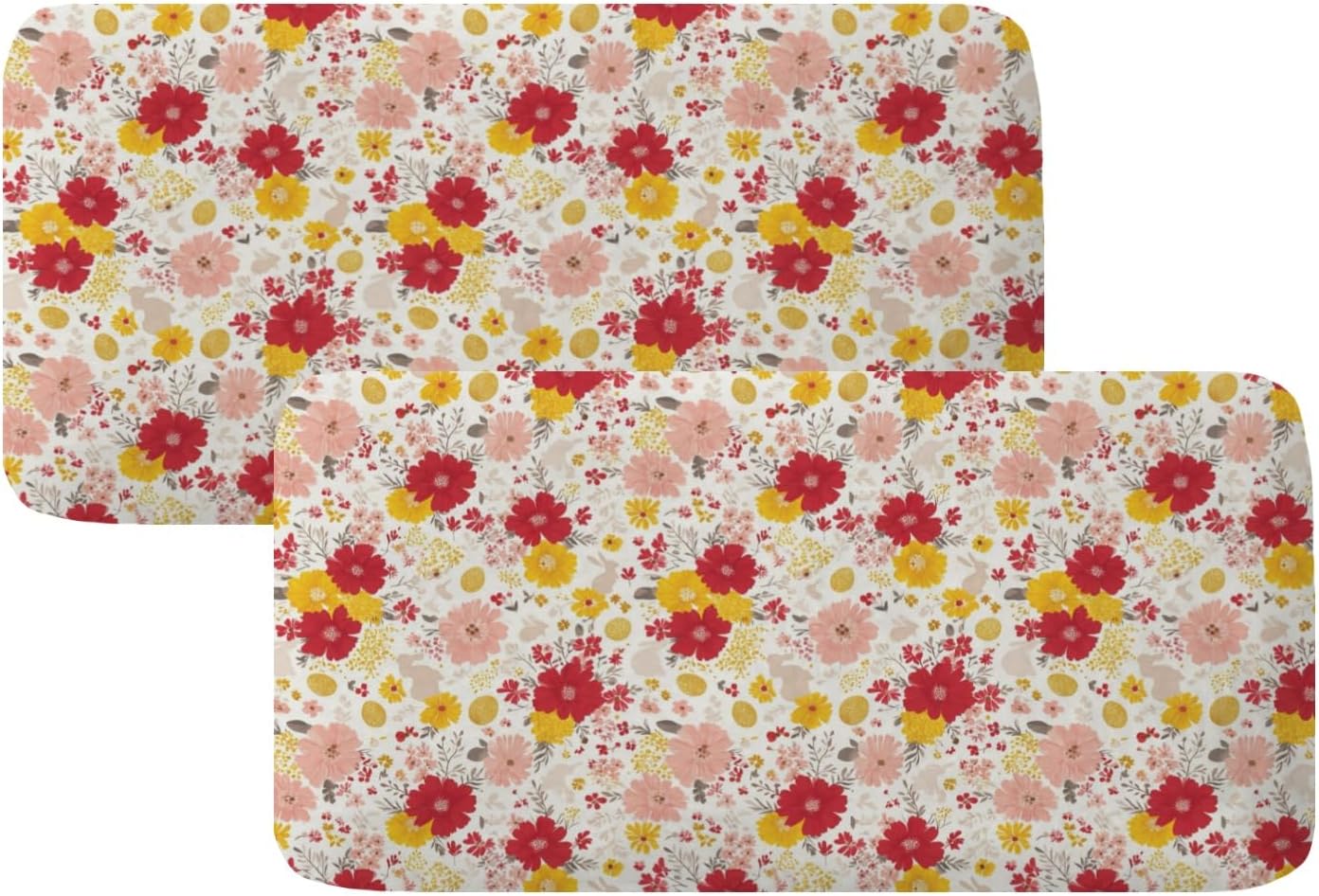 Spring Easter Floral Loveseat Covers Couch Covers for 2 Cushion Couch, 2-Piece Stretch Sofa Slipcovers Anti-Slip Washable Furniture Protectors for Dogs Pets