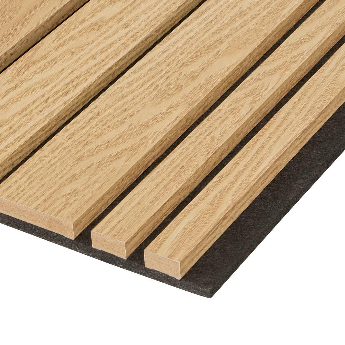 Atmosphera Interior Designer - Panel Decorativo de Lamas de Madera - 240x60cm - Beige sobre Fondo Negro - Reducción de ruido - Entrada, dormitorio, salón