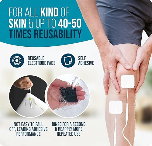 Miniatura 4 de SM Electrodos TENS - Almohadillas de repuesto para unidades TENS, combinación de 20 unidades de electrodos de varios tamaños, parches de electrodos