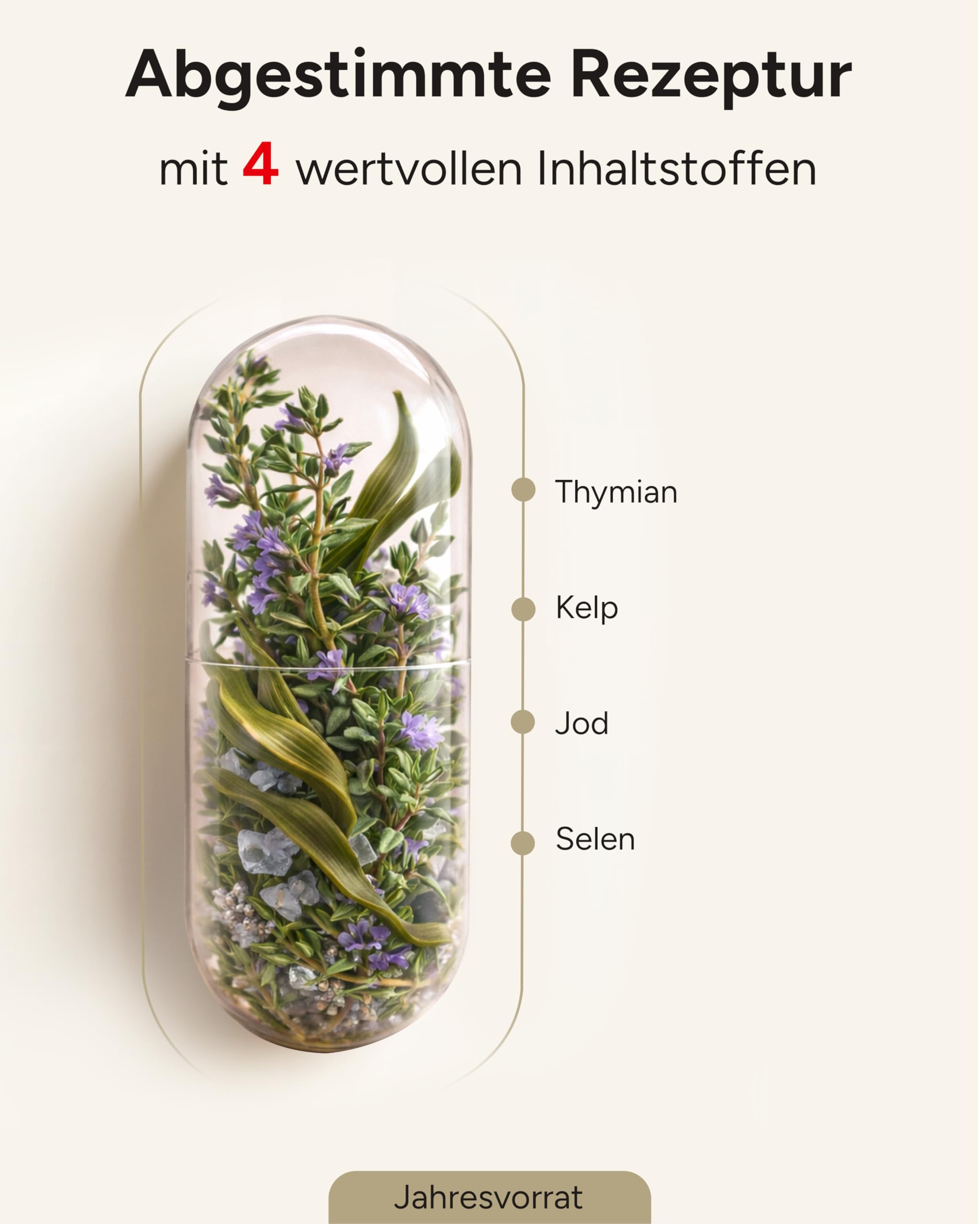 JAHRESVORRAT Schilddrüsen Komplex - 365 Jod Selen Kapseln bei Schilddrüsenunterfunktion - Selen Jod Komplex für eine normale Schilddrüsenfunktion - Schilddrüsen Harmonie