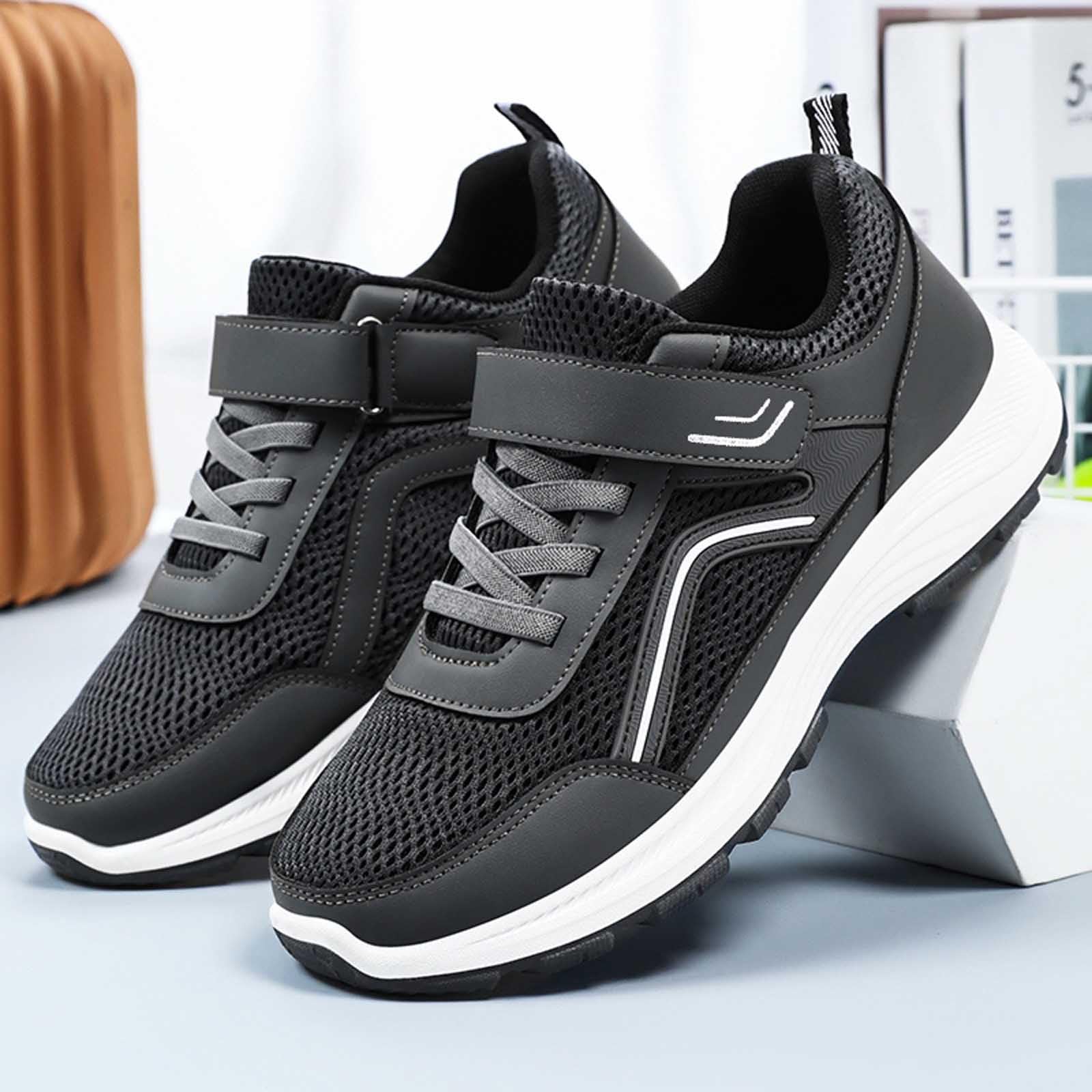 Generisch Herren Sneakers Atmungsaktive Herren-Sneaker mit Klettverschluss für gemütliches Gehen Laufen bequem rutschfest strapazierfähig ideal für den Alltag