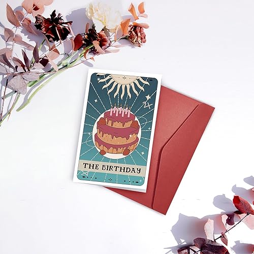Miniatura 6 de Tarjeta de cumpleaños con temática de tarot, tarjeta de bruja, regalo temático mágico, tarjeta de felicitación de cumpleaños, tarjeta de cumpleaños