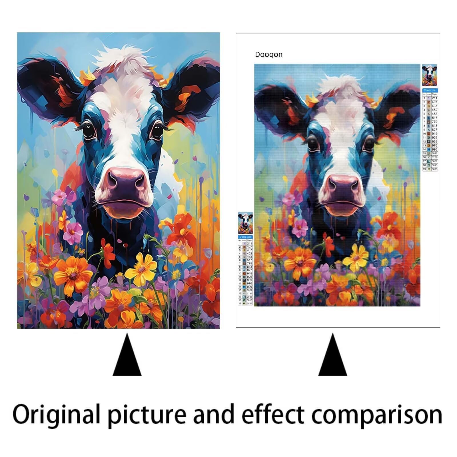 5D DIY Diamond Painting kit Completo, Grandi Dimensioni Adulto Animale Mucca Kit per Pittura Diamante, Strass Ricamo a Punto Croce Mosaico Painting Pittura, Decorazione Della Parete 90x160cm Z-9
