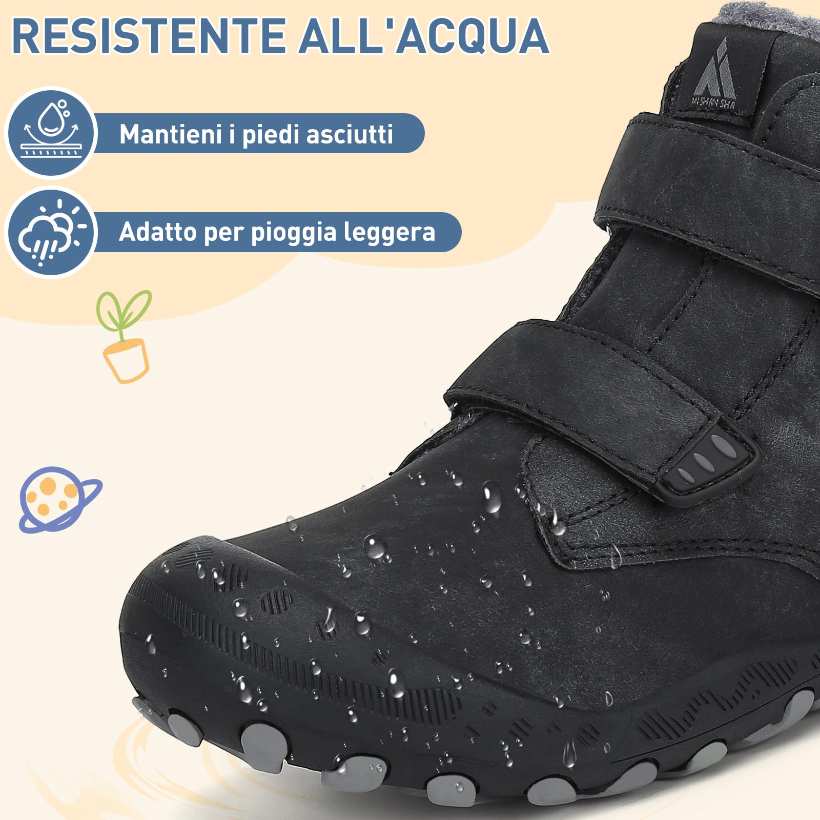 Mishansha Scarpe Invernali Bambini Antiscivolo Stivaletti Neve Bambina Caldo da Trekking Bambino 24-38 EU