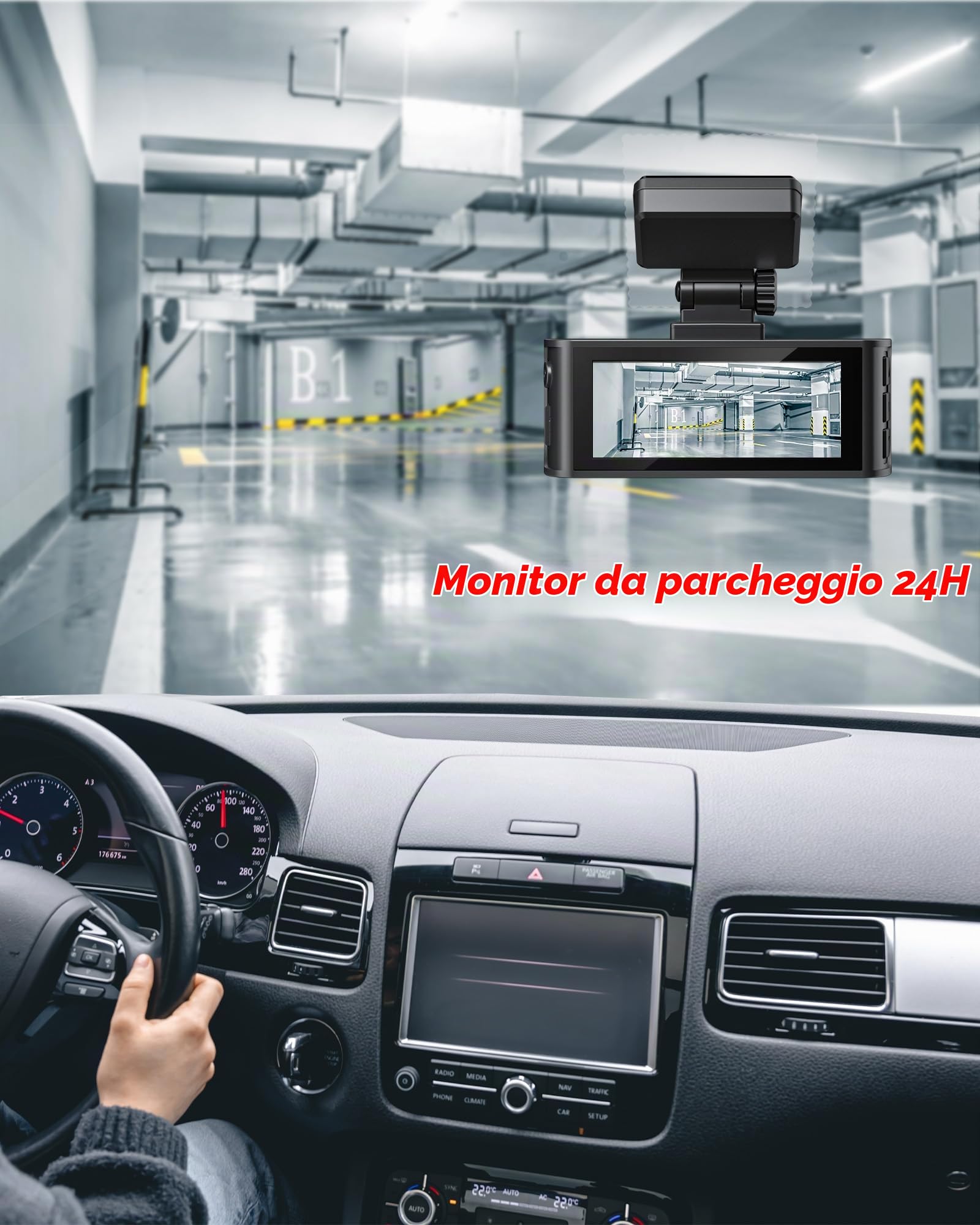 REDTIGER F7N Kit di cavi rigidi per Dash Cam, Kit di cavi rigidi con porta USB C da 21,5 Piedi per Dashcam, Conversione da 12V-24V a 5V/2,5A Protezione a Bassa Tensione