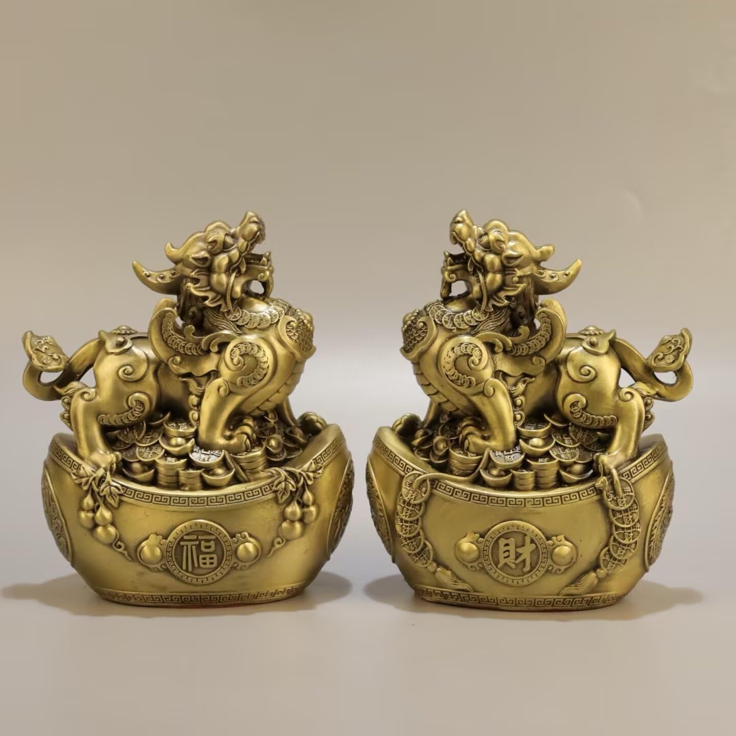 Dytartzx Pure Copper pi xiu Statue, Home and Office Decoration, Gift for attracting Wealth and Good Luck