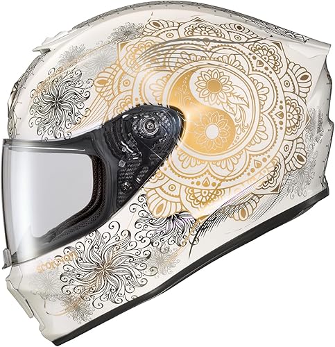 ScorpionEXO R420 - Casco integral y urbano para motocicleta, de policarbonato, con bolsillos para altavoces, certificación DOT y Snell, para adultos