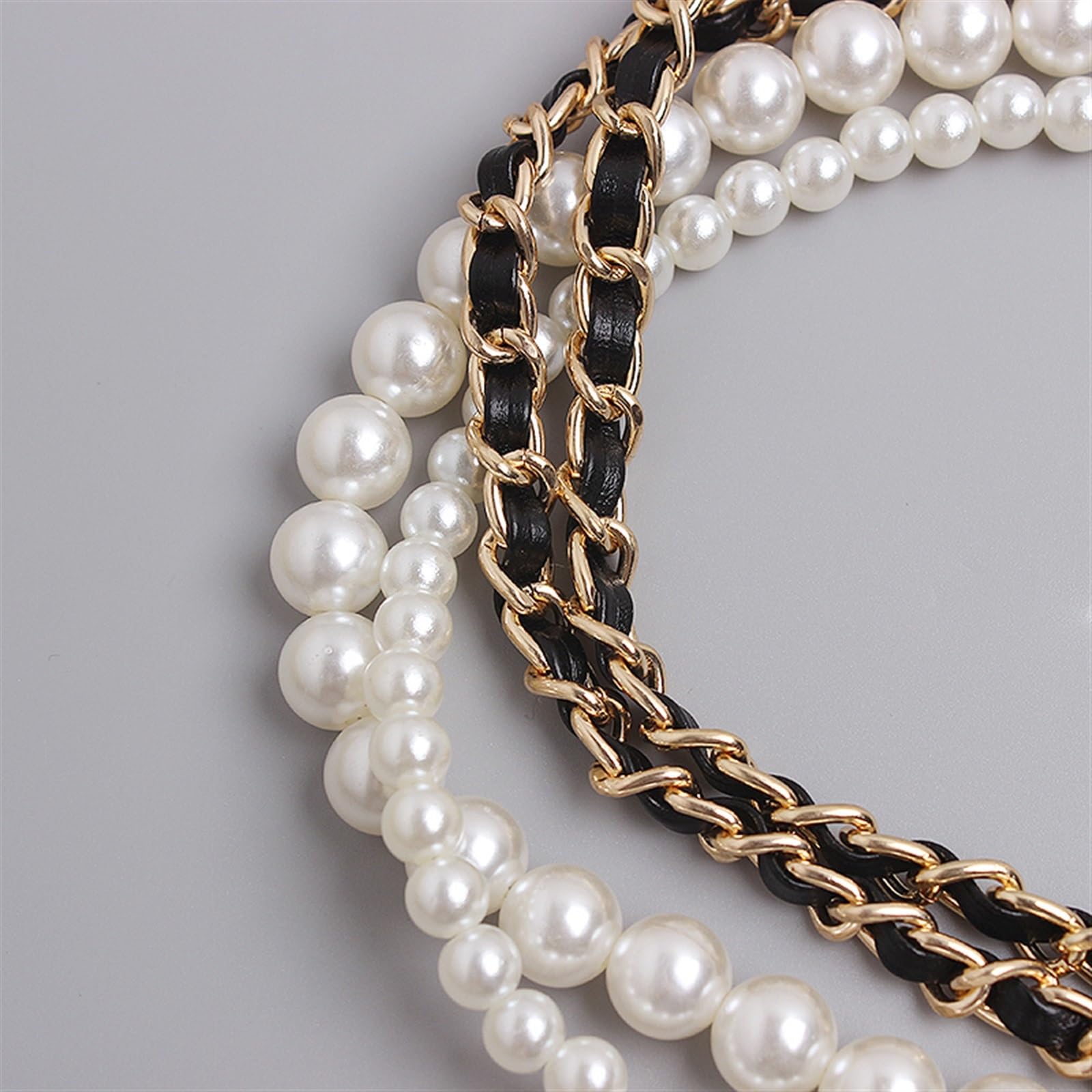 Pearl Decor Chain Belt for women 43” Amazon.com: Fashion Versatile Pearl Decoration Leather Belt  main image 3
