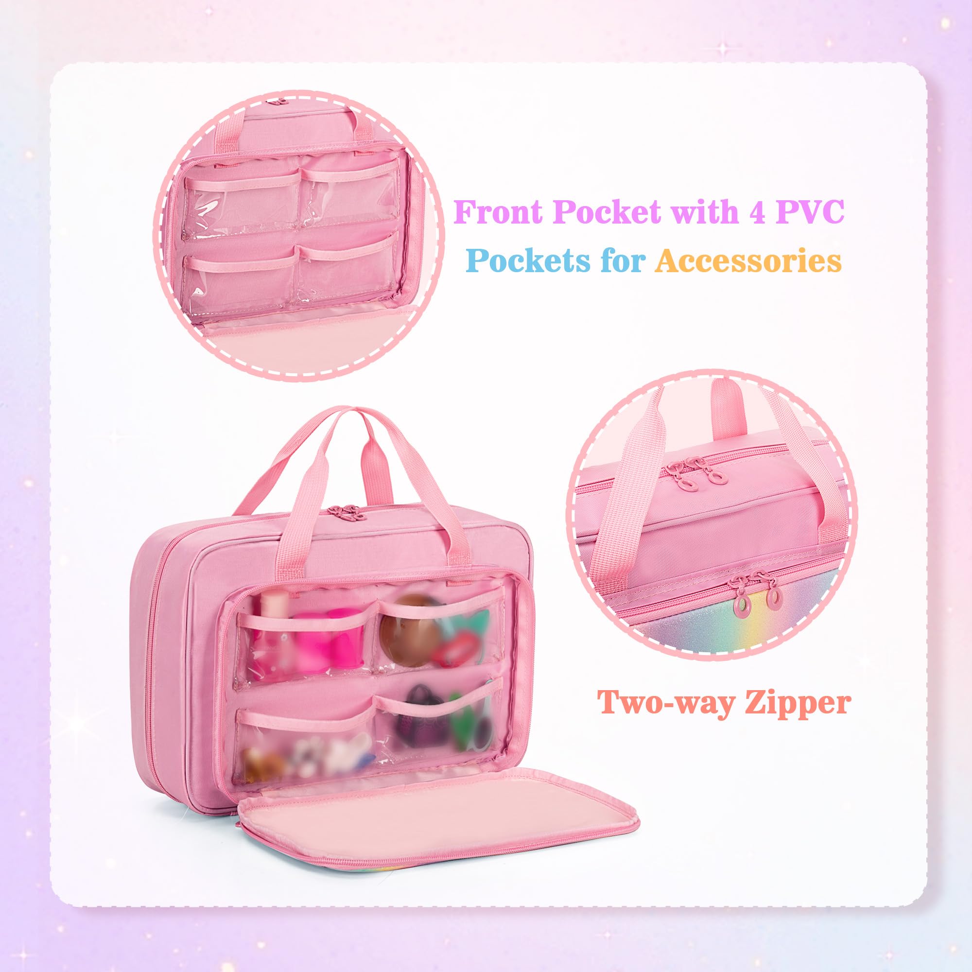 LoDrid Storage Bag Compatible with Barbie Doll (12 Inch), Doll Carrying Case with Handle Strap - Image 4