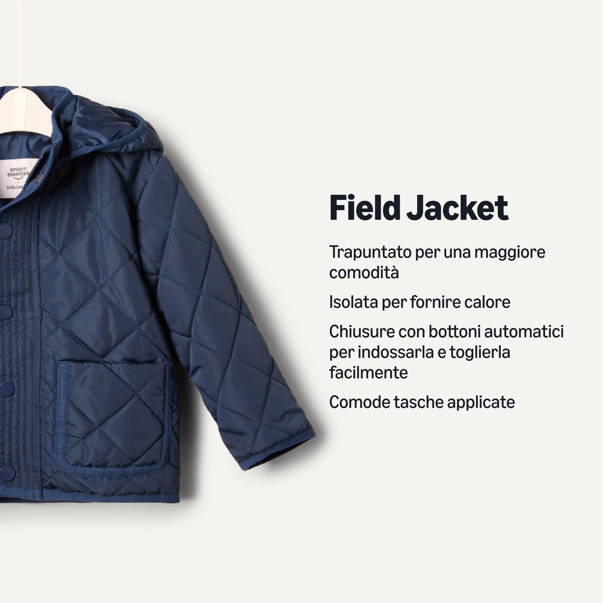 Amazon Essentials Unisex - Bambini e ragazzi Field jacket di peso medio con cappuccio