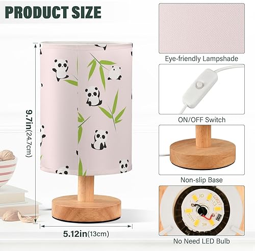 Miniatura 3 de Night Lamp Night Table Lamp Modern Pink Panda Bamboo Leafs Table Lamps for Boys Classroom