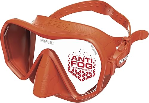 Miniatura 3 de SEAC Pura - Máscara de buceo de silicona sin marco de una sola lente | Máscara antivaho de bajo volumen para buceo y esnórquel con hebilla 3D