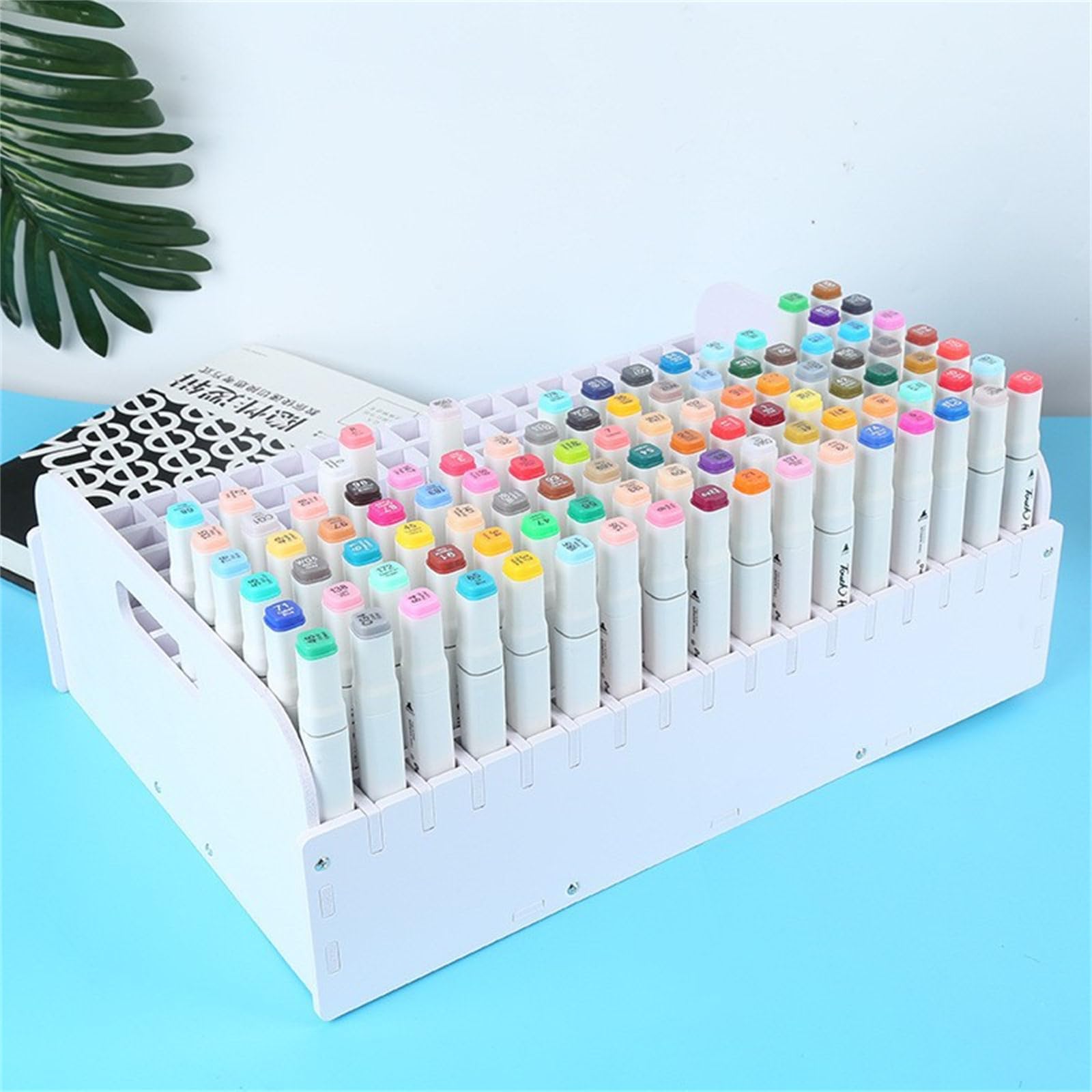 204 Slot Art Marker Organizers PVC Marker Stand Desktop Aufbewahrungsregal für Art Brush Pen Buntstift Aufbewahrungsregal