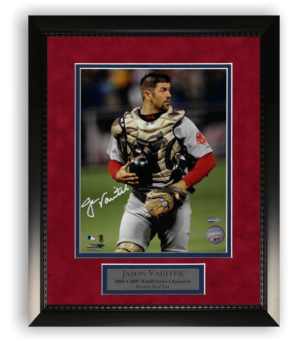 Jason Varitek Boston Sox Autographed 8x10 Photo Framed to 11x14 NEP - Autographed MLB Photos