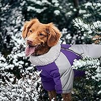 Vista 7 de Lelepet Abrigo de invierno para perro, abrigo impermeable para perros medianos, chaqueta cálida para perro, chaqueta de forro polar reflectante