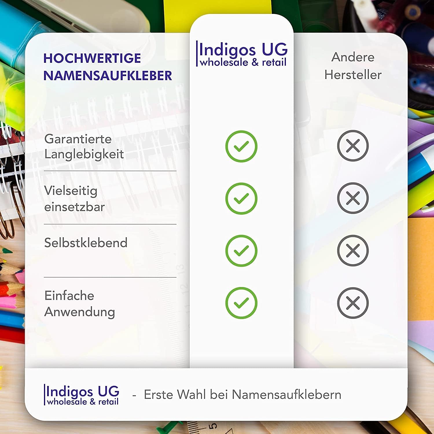 Indigos UG Name Stickers 6 x 1 cm Personalised Adhesive Labels Pack of 60 for Children, School and Nursery Pens, Pencil Case, Rulers, 066 Love Heart 066 - Love Heart